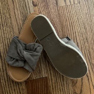 a.n.a Gray Espadrille Slide Sandals